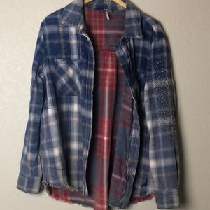 Embellished Free People flannel